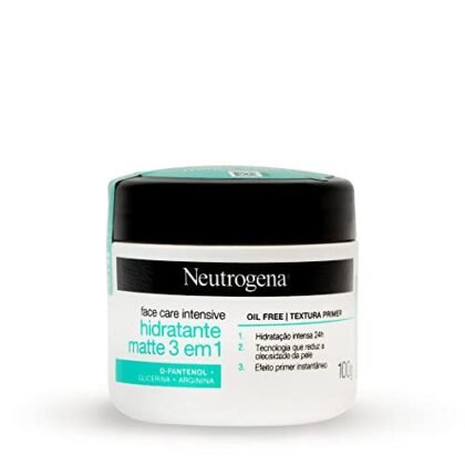 Aqui estão algumas opções de texto ALT para a imagem, levando em consideração a importância de acessibilidade e SEO: **Opção 1 (Simples e direta):** `Hidratante Matte Neutrogena` **Opção 2 (Um pouco mais descritiva):** `Hidratante Matte Neutrogena para o rosto` **Opção 3 (Com foco no benefício):** `Hidratante Matte Neutrogena para pele oleosa` **Opção 4 (Completa, se o contexto permitir):** `Hidratante Matte Neutrogena 3 em 1 Face Care Intensive, 100g` **Qual escolher?** * Se o contexto for uma página de produto, a **Opção 4** pode ser a melhor, pois inclui informações adicionais. * Se o contexto for um banner ou link, uma das opções mais curtas (**Opção 1, 2 ou 3**) pode ser mais apropriada. * Considere a **Opção 3** se você quiser dar destaque ao benefício do produto para pele oleosa. Lembre-se de que o texto ALT deve ser conciso e descrever o conteúdo da imagem da forma mais relevante possível para o contexto da página.