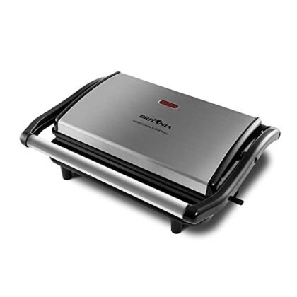 Aqui estão algumas opções de texto ALT para a imagem, utilizando "Sanduicheira Grill 2 em 1", cada uma com uma nuance diferente: * **Opção 1 (Descritiva):** Sanduicheira Grill 2 em 1: Imagem de uma sanduicheira grill elétrica. * **Opção 2 (Focada na função):** Sanduicheira Grill 2 em 1 para preparar sanduíches e grelhados. * **Opção 3 (Com marca):** Sanduicheira Grill 2 em 1 da Britânia, modelo BGR27I. * **Opção 4 (Mais detalhada):** Sanduicheira Grill 2 em 1: Aparelho elétrico com placas antiaderentes para sanduíches e grelhados. A melhor opção dependerá do contexto da sua página. Se você já mencionou a marca no texto ao redor, a Opção 1 ou 2 podem ser suficientes. Se não, a Opção 3 pode ser mais útil.