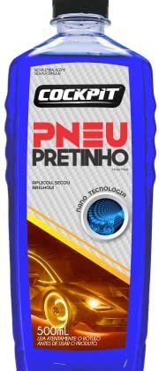 Aqui estão algumas opções de texto ALT para a imagem, variando em nível de detalhe: * **Opção 1 (Simples):** Pneu Pretinho Cockpit * **Opção 2 (Descritiva):** Frasco de Pneu Pretinho Cockpit de 500ml * **Opção 3 (Focada no uso):** Produto Pneu Pretinho Cockpit para brilho e proteção de pneus. * **Opção 4 (Com a marca):** Pneu Pretinho da marca Cockpit, frasco de 500ml.