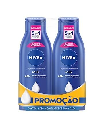 Claro, aqui estão algumas opções de texto ALT para a imagem, utilizando "Hidratação NIVEA": **Opção 1 (Simples e direta):** `Hidratação NIVEA: Kit com 2 loções hidratantes Milk para pele seca a extrasseca (400ml cada).` **Opção 2 (Um pouco mais detalhada):** `Hidratação NIVEA para pele seca e extrasseca. Imagem de um kit com duas loções hidratantes NIVEA Milk de 400ml cada.` **Opção 3 (Focando no benefício):** `Hidratação NIVEA intensa para sua pele. Veja o kit com duas loções NIVEA Milk, ideal para quem tem pele seca a extrasseca, em embalagens de 400ml.` **Opção 4 (Para usuários com deficiência visual):** `Imagem de duas embalagens brancas de loção hidratante NIVEA Milk, lado a lado. As embalagens indicam que o produto é para pele seca a extrasseca e contém 400ml cada. Texto: Hidratação NIVEA.` **Qual opção escolher?** A melhor opção depende do contexto do uso da imagem: * Se o foco for puramente informativo, a **Opção 1 ou 2** são suficientes. * Se quiser destacar o benefício do produto, a **Opção 3** é melhor. * Se a imagem for para um público com deficiência visual, a **Opção 4** é a mais adequada. Espero que ajude!