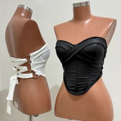 CORSELET MALLU EM CIRRÊ ACETINADO COM BOJO, BARBATANAS E TRANÇADO NAS COSTAS – Imagem 1 [nsid:844446752]