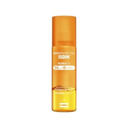 Aqui estão algumas opções de texto ALT, variando em nível de detalhe: **Opção 1 (Curta e direta):** `Protetor Bronzeador ISDIN` **Opção 2 (Um pouco mais descritiva):** `Protetor Bronzeador ISDIN FPS 30` **Opção 3 (Mais detalhada e focada na função):** `Protetor Bronzeador ISDIN HydroOil FPS 30: Proteção solar e bronzeado em um só produto.` **Opção 4 (Incluindo a marca):** `ISDIN Protetor Bronzeador HydroOil FPS 30` **Qual escolher?** * Se o contexto da imagem já fornece muitas informações sobre o produto, a opção 1 ou 2 são suficientes. * Se a imagem é a principal forma de apresentar o produto, a opção 3 ou 4 são melhores, pois fornecem mais detalhes. A escolha final depende do contexto e do que você quer enfatizar.