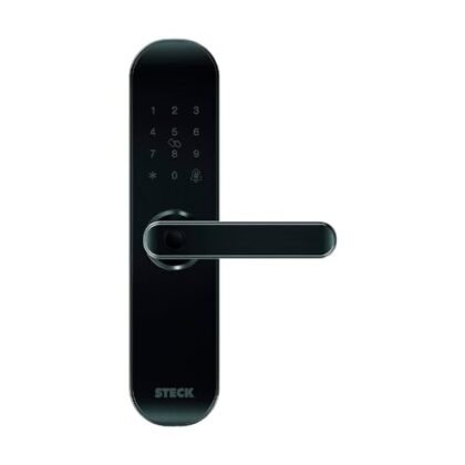 Aqui estão algumas opções de texto ALT para a imagem, considerando diferentes níveis de detalhe: **Opção 1 (Simples e direta):** `Fechadura Digital Inteligente com biometria da Steck.` **Opção 2 (Um pouco mais descritiva):** `Fechadura Digital Inteligente da Steck, com leitor biométrico para acesso seguro.` **Opção 3 (Focada na marca e uso):** `Fechadura Digital Inteligente Steck, solução para controle de acesso residencial ou comercial com tecnologia de biometria.` **Opção 4 (Se a imagem mostrar a fechadura instalada na porta):** `Fechadura Digital Inteligente Steck instalada em uma porta, demonstrando a praticidade e segurança do sistema de acesso por biometria.` **Qual escolher?** * Se o contexto da imagem for simplesmente mostrar o produto, a opção 1 ou 2 são suficientes. * Se o objetivo for destacar a marca ou o benefício da biometria, a opção 3 é melhor. * Se a imagem mostrar a fechadura em uso, a opção 4 é mais informativa. **Dica:** Se possível, observe a imagem e adicione detalhes específicos que se destacam, como a cor, o design ou a forma como está instalada. Isso tornará o texto ALT ainda mais útil para quem usa leitores de tela.