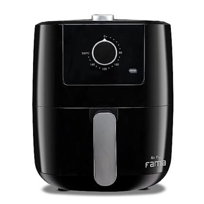 Aqui estão algumas opções de texto ALT para a imagem da Fritadeira Air Fryer Fama, com foco na acessibilidade e descrição da imagem: **Opções:** * **Mais Descritiva:** "Air Fryer Fama preta, modelo FFR27P, com capacidade de 3 litros e potência de 1300W." * **Simples e Direta:** "Air Fryer Fama" * **Com Detalhe:** "Fritadeira Air Fryer Fama preta, ideal para preparar alimentos de forma saudável e sem óleo." * **Com foco na marca:** "Air Fryer Fama, eletrodoméstico para uma alimentação mais saudável." **Recomendações:** * Escolha a opção que melhor se adequa ao contexto da página em que a imagem está inserida. * Se a página é sobre as especificações técnicas, a opção mais descritiva é a melhor. * Se a página é mais geral, a opção simples e direta pode ser suficiente. * Evite usar termos genéricos como "imagem de" ou "foto de".