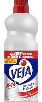 Aqui estão algumas opções de texto ALT para a imagem, usando "Veja Limpeza Pesada Cloro", variando em detalhe e foco: **Opção 1 (Simples e direta):** `Veja Limpeza Pesada Cloro, limpador multiuso em embalagem de 1 litro.` **Opção 2 (Um pouco mais descritiva):** `Frasco de 1 litro de Veja Limpeza Pesada Cloro, limpador com cloro ativo para limpeza pesada e multiuso.` **Opção 3 (Focada no benefício):** `Veja Limpeza Pesada Cloro: a solução para limpeza pesada com o poder do cloro ativo. Embalagem de 1 litro.` **Opção 4 (Considerando um cenário de uso - se aplicável à imagem):** `Embalagem de Veja Limpeza Pesada Cloro, pronto para uso na limpeza de superfícies difíceis.` **Dica:** Escolha a opção que melhor se alinha com o contexto da imagem. Se a imagem mostra o produto sendo usado em uma superfície, a opção 4 seria uma boa escolha. Se é apenas uma foto da embalagem, a opção 1 ou 2 são mais adequadas. Se houver uma promoção em destaque, considere incluir isso no texto ALT também.