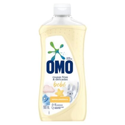 Aqui estão algumas opções de texto ALT para a imagem, considerando que o foco é usar "OMO Bebê" e descrever o produto: **Opção 1 (Mais direta):** `OMO Bebê: Sabão líquido para roupas finas e delicadas de bebê, frasco de 900ml.` **Opção 2 (Um pouco mais descritiva):** `OMO Bebê: Detergente líquido hipoalergênico para lavar roupas delicadas de recém-nascidos e bebês, embalagem de 900ml.` **Opção 3 (Focada nos benefícios):** `OMO Bebê: Cuidado e limpeza suave para as roupinhas do seu bebê. Sabão líquido hipoalergênico, 900ml.` **Opção 4 (Se a embalagem tiver detalhes visuais específicos):** `OMO Bebê: Frasco de 900ml de sabão líquido para roupas finas e delicadas, com o logo OMO e design que remete ao cuidado com bebês.` **Qual escolher?** * A **Opção 1** é a mais simples e direta. * A **Opção 2** adiciona informações sobre ser hipoalergênico. * A **Opção 3** foca nos benefícios emocionais para o consumidor. * A **Opção 4** é útil se a embalagem tiver características visuais importantes que valem a pena mencionar. A escolha ideal depende do contexto em que a imagem está sendo usada e do que você quer enfatizar. Se o site tiver pouco espaço, a opção mais curta (Opção 1) pode ser melhor. Se quiser destacar os benefícios do produto, a Opção 3 seria mais interessante.