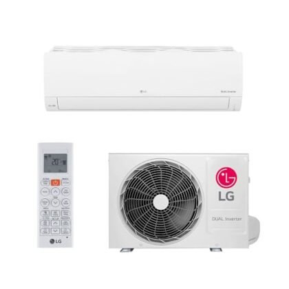Aqui estão algumas opções de texto ALT para a imagem, variando em nível de detalhe e foco: **Opção 1 (Simples e direta):** `Ar Condicionado LG Inverter 12.000 BTUs` **Opção 2 (Um pouco mais descritiva):** `Ar Condicionado LG Inverter Dual Compact, modelo split hi wall.` **Opção 3 (Mais detalhada e informativa):** `Ar Condicionado LG Inverter Dual Compact de 12.000 BTUs, para refrigeração, com tecnologia Inverter e gás R-32.` **Opção 4 (Foco na tecnologia):** `Ar Condicionado LG Inverter com tecnologia Dual Inverter Compact, proporcionando economia de energia.` **Qual escolher?** A escolha depende do contexto da sua página web. Se você está simplesmente listando produtos, a opção 1 ou 2 podem ser suficientes. Se você está em uma página com mais detalhes sobre o produto ou comparando diferentes modelos, a opção 3 ou 4 seriam melhores. **Dica importante:** O texto ALT deve ser conciso e relevante para a imagem. Não tente colocar todas as especificações do produto no texto ALT, apenas as informações mais importantes.