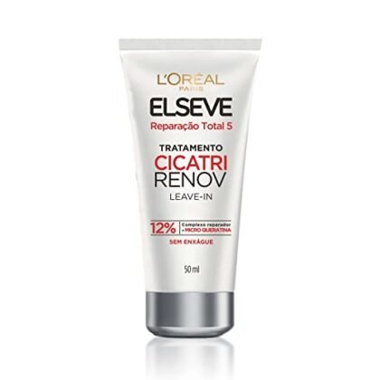 Aqui estão algumas opções de texto ALT para a imagem, considerando diferentes ênfases: **Opção 1 (Descritiva e geral):** `Elseve Cicatri Renov, leave-in de tratamento da L'Oréal Paris em embalagem de 50ml.` **Opção 2 (Foco na marca e produto):** `Leave-in Elseve Cicatri Renov da L'Oréal Paris para tratamento capilar.` **Opção 3 (Foco no benefício):** `Elseve Cicatri Renov: leave-in para cabelos revitalizados e tratados.` **Opção 4 (Mais curta e direta):** `Elseve Cicatri Renov 50ml, leave-in da L'Oréal Paris.` **Qual escolher?** * **Se a imagem é puramente ilustrativa, sem foco específico:** Opção 1 ou 2. * **Se a imagem destaca os benefícios do produto:** Opção 3. * **Se o espaço for limitado:** Opção 4. O importante é que o texto ALT seja conciso, descritivo e relevante para o contexto da imagem.