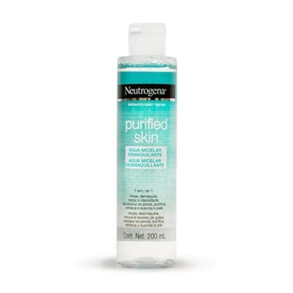 Aqui estão algumas opções de texto ALT para a imagem, variando em descrição e foco: **Opção 1 (Simples):** `Água Micelar Neutrogena Purified Skin, 200ml.` **Opção 2 (Um pouco mais descritiva):** `Frasco de Água Micelar Neutrogena Purified Skin para limpeza facial e remoção de maquiagem.` **Opção 3 (Focada na marca e tipo):** `Água Micelar Neutrogena, linha Purified Skin, ideal para demaquilar e purificar a pele.` **Opção 4 (Se houver destaque na embalagem):** `Água Micelar Neutrogena Purified Skin, 200ml. [Mencione qualquer destaque visível na embalagem, como "nova fórmula" ou "com ácido hialurônico"].` **Qual escolher?** * Se a imagem é apenas um thumbnail pequeno, a opção 1 ou 2 são suficientes. * Se a imagem é maior e mais detalhada, a opção 3 ou 4 podem ser melhores para fornecer mais contexto. * Se a imagem faz parte de um contexto maior (como uma resenha), adapte o texto ALT para se encaixar no tema. Lembre-se que o texto ALT deve ser conciso e descritivo, ajudando pessoas com deficiência visual (que usam leitores de tela) a entender o que a imagem representa.