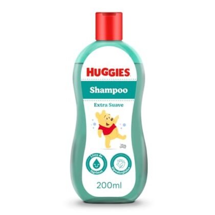 Aqui estão algumas opções de texto ALT para a imagem, variando em detalhe e foco: **Opção 1 (Simples e direta):** `Shampoo Bebê Huggies` **Opção 2 (Um pouco mais descritiva):** `Shampoo Bebê Huggies Extra Suave, embalagem de 200ml.` **Opção 3 (Focada na suavidade):** `Shampoo Bebê Huggies para um banho extra suave e seguro.` **Opção 4 (Para SEO e acessibilidade, se a página já tiver informações detalhadas):** `Shampoo Bebê Huggies - ideal para a higiene diária do bebê.` **Recomendação:** A opção mais adequada dependerá do contexto da página e do nível de detalhe que você deseja fornecer. Se a página já tem informações detalhadas sobre o produto, a opção 1 ou 4 são suficientes. Se a página é mais visual e precisa de um pouco mais de contexto, a opção 2 ou 3 podem ser melhores.