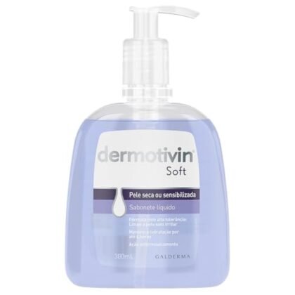 Aqui estão algumas opções de texto ALT para a imagem, considerando diferentes focos: **Opção 1 (Simples e direta):** `Dermotivin Soft, sabonete líquido facial para pele seca ou sensibilizada.` **Opção 2 (Um pouco mais descritiva):** `Frasco de 300ml do sabonete líquido facial Dermotivin Soft, indicado para limpeza suave de peles secas e sensibilizadas.` **Opção 3 (Foco na marca):** `Dermotivin Soft: limpeza delicada para o cuidado da sua pele seca ou sensibilizada.` **Opção 4 (Palavras-chave para SEO):** `Dermotivin Soft, sabonete facial para pele seca, limpeza suave, 300ml.` **Qual escolher?** * Se você precisa ser conciso, a **Opção 1** é ideal. * Se quiser fornecer um pouco mais de informação, a **Opção 2** é uma boa escolha. * Se a prioridade é reforçar a marca, a **Opção 3** é melhor. * Se o foco é SEO e palavras-chave, use a **Opção 4**. A melhor opção dependerá do contexto da sua página web e do seu objetivo.