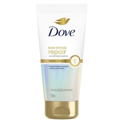 Aqui estão algumas opções de texto ALT para a imagem, usando "Reparação Intensa" e considerando diferentes enfoques: **Opções:** * **Opção 1 (Foco no produto):** "Dove Creme Leave-In Bond Intense Repair 50ml para Reparação Intensa dos cabelos." * **Opção 2 (Foco no benefício):** "Creme leave-in Dove Bond Intense Repair: Reparação Intensa para cabelos danificados." * **Opção 3 (Mais descritiva):** "Imagem do Dove Creme Leave-In Bond Intense Repair 50ml, prometendo Reparação Intensa." * **Opção 4 (Simples e direta):** "Dove Bond Intense Repair: Reparação Intensa." A melhor opção dependerá do contexto da imagem e do que você deseja enfatizar. Se o objetivo é simplesmente identificar o produto, a Opção 1 ou 4 são boas escolhas. Se você quer destacar o benefício principal, a Opção 2 é mais adequada. A Opção 3 funciona bem se você quer uma descrição mais completa.