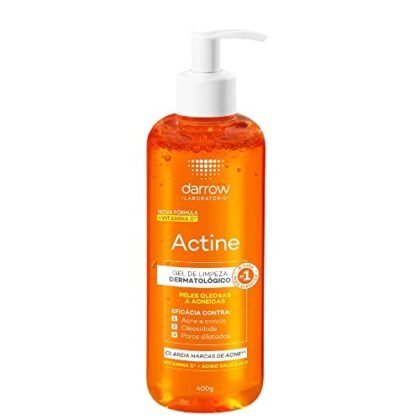 Aqui estão algumas opções de texto ALT, variando em detalhe: **Opção 1 (Mais básica):** `Actine Acne` **Opção 2 (Um pouco mais descritiva):** `Actine Acne - Gel de Limpeza Facial Darrow` **Opção 3 (Mais informativa, se possível):** `Actine Acne - Gel de Limpeza Facial Darrow Actine 400g para pele oleosa e acneica.` **Qual escolher?** * **A mais básica (Opção 1)** é adequada se o contexto da imagem já for claro (ex: dentro da página do produto). * **A mais descritiva (Opção 3)** é melhor para quando a imagem está isolada (ex: em um resultado de busca) e precisa transmitir mais informações. A escolha ideal depende do contexto em que a imagem está sendo usada. Se possível, inclua o tamanho do produto (400g) e o público-alvo (pele oleosa/acneica) para maior clareza.