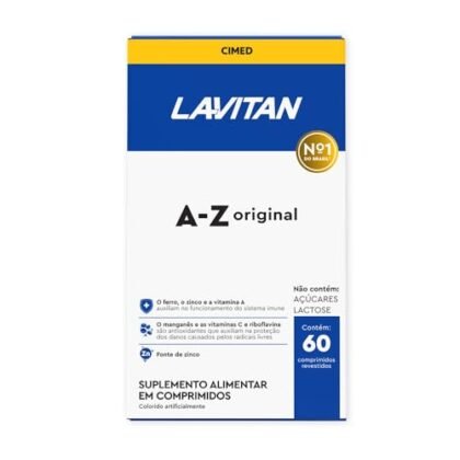 Aqui estão algumas opções de texto ALT para a imagem, variando em nível de detalhe: **Opção 1 (Simples e direta):** ``` Lavitan AZ, suplemento vitamínico e mineral. ``` **Opção 2 (Um pouco mais descritiva):** ``` Frasco de Lavitan AZ com 60 comprimidos, suplemento vitamínico e mineral para auxiliar na imunidade e energia. ``` **Opção 3 (Foco na embalagem):** ``` Embalagem de Lavitan AZ Original com 60 comprimidos, destacando o logotipo Lavitan e as indicações principais do produto. ``` **Opção 4 (Para uso em e-commerce, pensando em acessibilidade):** ``` Suplemento vitamínico Lavitan AZ Original, embalagem com 60 comprimidos. Clique para ampliar a imagem. ``` **Qual usar?** A escolha depende do contexto. * **Simples e Direta:** Ideal se a imagem for autoexplicativa e o objetivo é apenas garantir acessibilidade básica. * **Mais Descritiva:** Boa para e-commerce ou se a imagem precisa fornecer mais informações sobre o produto. * **Foco na Embalagem:** Útil se o design da embalagem for importante para a marca ou para a identificação do produto. * **E-commerce:** Inclui um "Clique para ampliar" para indicar que a imagem pode ser visualizada em maior tamanho. Lembre-se: o texto ALT deve ser conciso e informativo. Ele deve descrever o conteúdo da imagem para pessoas com deficiência visual e também pode ser usado por mecanismos de busca para entender o contexto da imagem.
