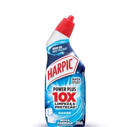 Aqui estão algumas opções de texto ALT, variando em descrição e foco: **Opção 1 (Descritiva e simples):** `Harpic Power Plus, desinfetante sanitário líquido preto em embalagem de 200ml.` **Opção 2 (Focada nos benefícios):** `Harpic Power Plus para limpeza e desinfecção do vaso sanitário, com poder desodorizante e fórmula avançada.` **Opção 3 (Mais detalhada):** `Embalagem de 200ml de Harpic Power Plus, desinfetante sanitário líquido preto. Promete limpeza profunda, desinfecção e eliminação de odores no vaso sanitário.` **Opção 4 (Se houver um elemento visual específico na imagem):** * Se a imagem mostrar o produto sendo aplicado: `Harpic Power Plus sendo aplicado no vaso sanitário para limpeza e desinfecção.` * Se a imagem enfatizar a cor preta do líquido: `Frasco de Harpic Power Plus, destacando a cor preta do desinfetante líquido.` **Qual usar?** A melhor opção depende do contexto da imagem e do seu objetivo. Se a imagem é apenas para identificar o produto, a opção 1 ou 2 são suficientes. Se a imagem foca em um aspecto específico, a opção 4 pode ser mais apropriada. A opção 3 é uma boa escolha se você quiser fornecer mais informações.