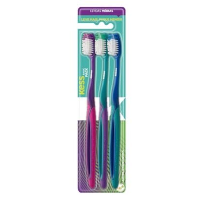 Aqui estão algumas opções de texto ALT, priorizando diferentes aspectos: **Opção 1 (Simples e direta):** `Escova Dental Macia Kess Combo Econômico com 3 unidades em cores sortidas.` **Opção 2 (Focando na maciez e no combo):** `Combo econômico com 3 Escovas Dentais Macias Kess em cores vibrantes.` **Opção 3 (Mais descritiva):** `Imagem de um kit Kess com 3 escovas dentais macias, cada uma em uma cor diferente. Ideal para higiene bucal diária.` **Opção 4 (Enfatizando a marca):** `Escovas Dentais Macias Kess: Combo econômico com 3 unidades para uma higiene bucal completa.` **Qual escolher?** * Se o foco é apenas identificar o produto, a **Opção 1** é suficiente. * Se quer destacar os benefícios da maciez e economia, a **Opção 2** é melhor. * Se a imagem contém detalhes importantes como as cores, use a **Opção 3**. * Se a marca é fundamental, utilize a **Opção 4**. A melhor opção depende do contexto da imagem e da estratégia de SEO/acessibilidade do site. Escolha a que melhor descreve a imagem e informa ao usuário sobre o produto.