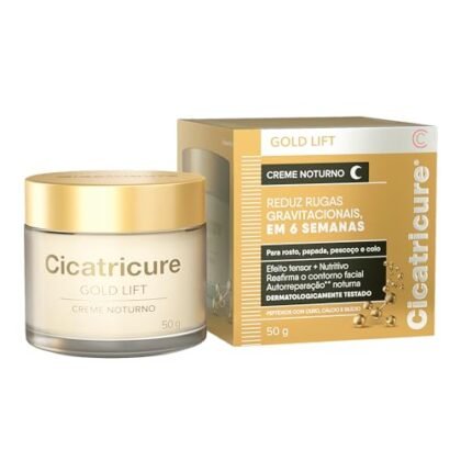 Aqui estão algumas opções de texto ALT para a imagem, variando em detalhes: **Opção 1 (Simples e direta):** `Cicatricure Gold Noite` **Opção 2 (Adicionando contexto):** `Creme facial noturno Cicatricure Gold Noite` **Opção 3 (Mais descritiva):** `Pote de creme facial Cicatricure Gold Noite, para uso noturno.` **Opção 4 (Focando no benefício):** `Cicatricure Gold Noite, creme facial para o cuidado da pele durante o sono.` **Qual escolher?** * Se o contexto da imagem já é claro (por exemplo, em uma página de produto), a opção 1 ou 2 são suficientes. * Se você quer ser mais completo e garantir que o texto ALT seja útil para todos, a opção 3 ou 4 são melhores. A escolha final depende do contexto em que a imagem está sendo usada e do nível de detalhe que você deseja fornecer.