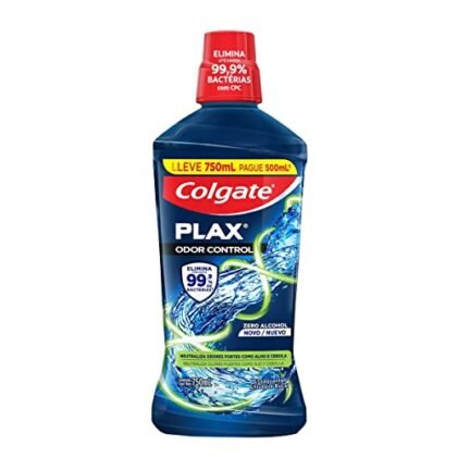 Aqui estão algumas opções de texto ALT para a imagem, usando "Plax Odor Control", com diferentes níveis de detalhe: **Opção 1 (Curta e direta):** * Plax Odor Control - Enxaguante Bucal **Opção 2 (Um pouco mais descritiva):** * Frasco do enxaguante bucal Plax Odor Control da Colgate. **Opção 3 (Mais completa, útil para e-commerce):** * Embalagem promocional do enxaguante bucal Colgate Plax Odor Control, 750ml. **Opção 4 (Foco no benefício):** * Plax Odor Control: Enxaguante bucal para controle do mau hálito. A melhor opção dependerá do contexto da imagem e da quantidade de detalhes que você deseja fornecer. Para uma loja online, a opção 3 seria ideal. Para um post em mídia social, a opção 1 ou 4 podem ser mais adequadas.