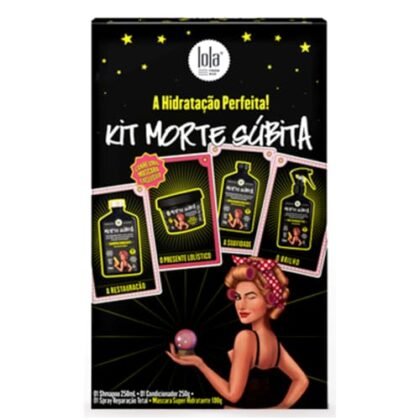 Com certeza! Aqui estão algumas opções de texto alternativo (alt text) para uma imagem do "KIT MORTE SUBITA", focando em diferentes aspectos: **Opções focadas no produto em si:** * "KIT MORTE SUBITA para cabelos danificados. Frascos e embalagens com design característico da marca." * "Conjunto de produtos Morte Súbita para tratamento capilar intensivo. Shampoo, máscara e leave-in em embalagens vibrantes." * "KIT MORTE SUBITA: solução completa para revitalizar cabelos ressecados e sem vida. Veja os produtos inclusos." **Opções focadas no conceito da marca:** * "KIT MORTE SUBITA: ressuscite seus cabelos com tratamento intensivo e resultados rápidos." * "Morte Súbita: a linha de tratamento capilar que transforma cabelos danificados em radiantes e saudáveis." * "Revitalize seus cabelos com o poder do KIT MORTE SUBITA. Hidratação profunda e reparação intensiva." **Opções mais descritivas (úteis para acessibilidade):** * "Foto de um KIT MORTE SUBITA em embalagens coloridas. Inclui shampoo, máscara de tratamento e leave-in. Produtos para cabelos danificados." * "Imagem de um kit de tratamento capilar Morte Súbita, com frascos e potes de diferentes tamanhos e cores vibrantes." **Dica extra:** Se a imagem mostrar um resultado específico (cabelo antes e depois, por exemplo), inclua essa informação no texto alt. Ex: "KIT MORTE SUBITA: veja a transformação de cabelos secos e danificados em hidratados e brilhantes." Espero que estas opções ajudem!