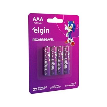 Aqui estão algumas opções de texto ALT para a imagem, utilizando "Pilha AAA Recarregável", com diferentes níveis de detalhe: **Opção 1 (Simples e direta):** `Pilha AAA Recarregável` **Opção 2 (Um pouco mais descritiva):** `Pilha AAA Recarregável, pacote com quatro unidades.` **Opção 3 (Incluindo a marca, se relevante na imagem):** `Pilha AAA Recarregável Elgin` **Opção 4 (Mais completa, se a imagem mostrar detalhes da pilha):** `Pilha AAA Recarregável Elgin, 900mAh, tipo palito, embalagem com 4 unidades.` **Qual escolher?** * Se a imagem for apenas um ícone genérico de uma pilha AAA, a **Opção 1** é suficiente. * Se a imagem mostrar a embalagem ou as pilhas em detalhe, a **Opção 2**, **3** ou **4** seriam melhores. * Se a marca Elgin for um ponto importante da imagem (por exemplo, o logo está bem visível), use a **Opção 3** ou **4**. * A **Opção 4** é a mais completa, mas use-a apenas se todos os detalhes mencionados estiverem claramente visíveis na imagem. Lembre-se: o texto ALT deve ser conciso e informativo, ajudando quem não pode ver a imagem a entender o que ela representa.