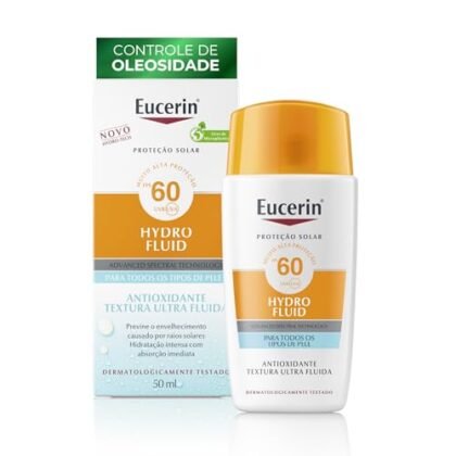 Aqui estão algumas opções de texto ALT para a imagem, utilizando "Protetor Solar Facial", com diferentes níveis de detalhe: **Opção 1 (Simples):** `Protetor Solar Facial` **Opção 2 (Mais descritiva):** `Protetor Solar Facial Eucerin Sun Hydro Fluid FPS60` **Opção 3 (Focada na proteção):** `Protetor Solar Facial com alta proteção FPS60` **Opção 4 (Destacando a marca):** `Protetor Solar Facial Eucerin` **Opção 5 (Considerando quem pode usar):** `Protetor Solar Facial para uso diário` **Qual escolher?** A melhor opção depende do contexto da imagem e do seu objetivo. Se o objetivo principal é apenas identificar o produto, a opção 1 ou 2 são suficientes. Se você quer destacar a proteção, a opção 3 é melhor. Se a marca é importante, a opção 4 é ideal. Se você quer indicar que é um produto de uso regular, a opção 5 serve bem. **Recomendação:** Eu recomendaria a **Opção 2: `Protetor Solar Facial Eucerin Sun Hydro Fluid FPS60`**. Ela é concisa, mas fornece informações suficientes para identificar o produto específico.
