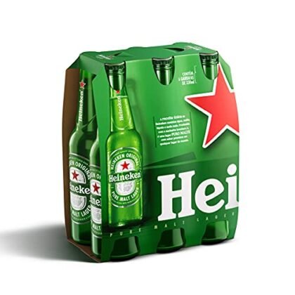 Aqui estão algumas opções de texto ALT para a imagem, utilizando "Heineken Long Neck", com diferentes níveis de detalhe: **Opções:** * **Simples e direto:** Heineken Long Neck * **Um pouco mais descritivo:** Pack com 6 unidades de Heineken Long Neck * **Focando no produto:** Cerveja Heineken Long Neck em garrafas de 330ml * **Incluindo o pack:** Pack de 6 cervejas Heineken Long Neck, garrafa de 330ml.