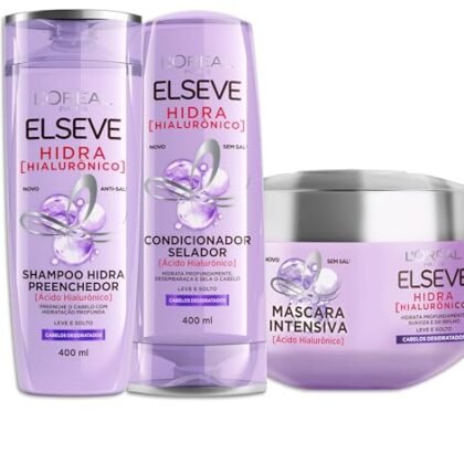 Aqui estão algumas opções de texto ALT para a imagem, usando "Hidratação Capilar" e variando o foco: **Opção 1 (Simples e direta):** `Hidratação Capilar: Kit L'Oréal Paris Elseve Hidra Hialurônico (Shampoo, Condicionador e Creme de Tratamento)` **Opção 2 (Com ênfase no produto):** `Hidratação Capilar com Elseve Hidra Hialurônico L'Oréal Paris: Shampoo, Condicionador e Creme de Tratamento para cabelos hidratados.` **Opção 3 (Mais descritiva):** `Hidratação Capilar: Imagem de um kit L'Oréal Paris Elseve Hidra Hialurônico com shampoo, condicionador e creme de tratamento. Ideal para hidratação dos cabelos.` **Opção 4 (Foco no benefício):** `Hidratação Capilar profunda com o Kit Elseve Hidra Hialurônico L'Oréal Paris: Shampoo, Condicionador e Creme de Tratamento para cabelos saudáveis e hidratados.` **Qual escolher?** * **Se o objetivo é apenas identificar o produto:** A Opção 1 é a mais simples e eficaz. * **Se o objetivo é destacar a marca e a linha:** A Opção 2 é boa. * **Se precisa de uma descrição mais completa para acessibilidade:** A Opção 3 é a melhor. * **Se o objetivo é focar no benefício da hidratação:** A Opção 4 é ideal. Lembre-se: O texto ALT deve ser conciso e relevante para o conteúdo da imagem e da página. Escolha a opção que melhor se adapta ao contexto.