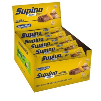 Aqui estão algumas opções de texto ALT para a imagem do produto, focando em "Banana Brasil" e variando na descrição: **Opção 1 (Simples e direta):** `Banana Brasil, display de barras de frutas Supino Original sabor banana ao leite.` **Opção 2 (Mais detalhada):** `Display com 16 barras de frutas Banana Brasil Supino Original sabor banana ao leite, da marca Banana Brasil.` **Opção 3 (Foco no conteúdo):** `Embalagem de Banana Brasil contendo barras de frutas Supino Original com banana e cobertura de chocolate ao leite.` **Opção 4 (Com foco na marca):** `Produto Banana Brasil: Display de barras de frutas Supino Original com sabor banana ao leite.` **Qual escolher?** A melhor opção depende do contexto do site e do que você quer enfatizar. * Se o foco é apenas identificar o produto, a opção 1 é suficiente. * Se precisa de mais detalhes, como a quantidade de barras, a opção 2 é melhor. * Se quer enfatizar o sabor, a opção 3 é ideal. * Se a marca é o ponto principal, a opção 4 é a mais adequada. **Importante:** Lembre-se que o texto ALT deve ser breve e descritivo, ajudando usuários com deficiência visual e mecanismos de busca a entenderem o conteúdo da imagem.