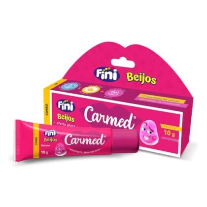 Aqui estão algumas opções de texto ALT para a imagem do hidratante labial Carmed Fini Beijos, considerando diferentes ênfases: **Opção 1 (Descritiva):** `Carmed Fini Beijos, hidratante labial com cor e aroma de balas Fini Beijos.` **Opção 2 (Focada na marca):** `Carmed Fini Beijos, edição limitada de hidratante labial com sabor Fini.` **Opção 3 (Focada no produto):** `Hidratante labial Carmed Fini Beijos, para lábios macios e com um toque de cor.` **Opção 4 (Mais curta):** `Carmed Fini Beijos, hidratante labial.` **Qual escolher?** A escolha depende do contexto da imagem e do que você deseja destacar. Se a imagem está em uma página de produto, a opção 1 ou 2 são boas escolhas. Se a imagem é apenas ilustrativa, a opção 3 ou 4 podem ser suficientes. Lembre-se que o texto ALT deve ser conciso e informativo, ajudando pessoas com deficiência visual e também o SEO do seu site.