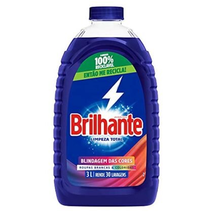 Aqui estão algumas opções de texto ALT para a imagem, utilizando "Brilhante Limpeza Total", com diferentes níveis de detalhe e foco: **Opções mais simples e diretas:** * `Brilhante Limpeza Total - Lava Roupas Líquido 3L` * `Embalagem de Lava Roupas Líquido Brilhante Limpeza Total` * `Brilhante Limpeza Total: Seu lava roupas líquido 3L` **Opções mais descritivas (se a imagem mostrar mais detalhes):** * `Frasco de 3 litros de Lava Roupas Líquido Brilhante Limpeza Total em close.` * `Produto Brilhante Limpeza Total, lava roupas líquido para limpeza total das suas roupas.` * `Roupas limpas e cheirosas com Brilhante Limpeza Total - Lava Roupas Líquido.` **Opções com foco no benefício (se a imagem sugerir isso):** * `Lave suas roupas com Brilhante Limpeza Total para um resultado impecável.` * `Brilhante Limpeza Total: A solução para roupas limpas e frescas.` **Recomendação:** A melhor opção depende do contexto da imagem. Se a imagem for apenas o produto em si, as opções mais simples são adequadas. Se a imagem mostrar o produto em uso ou destacar algum benefício, as opções mais descritivas ou com foco no benefício podem ser melhores.