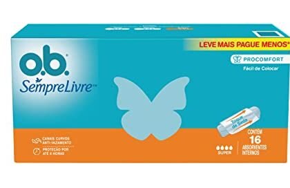 Aqui estão algumas opções de texto ALT, com foco em diferentes aspectos: * **Opção 1 (Simples e direta):** O.B. Super absorventes internos. * **Opção 2 (Descritiva):** Embalagem com 16 unidades de O.B. Super, absorventes internos. * **Opção 3 (Focada na marca):** O.B. Super, da Sempre Livre, para fluxo intenso. * **Opção 4 (Mais detalhada, se necessário):** Caixa de O.B. Super, absorventes internos para fluxo intenso, com a marca Sempre Livre. A melhor escolha depende do contexto e do objetivo da imagem. Se a imagem for apenas para identificar o produto, a opção 1 é suficiente. Se a imagem for em um site de vendas, a opção 3 ou 4 podem ser melhores.