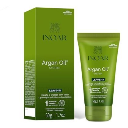 Aqui estão algumas opções de texto ALT para a imagem, usando "Leave-in Argan", com foco em diferentes aspectos: **Opção 1 (Simples e direta):** ``` Leave-in Argan Oil Inoar para hidratação e brilho. ``` **Opção 2 (Mais descritiva):** ``` Leave-in Argan Oil Inoar com ação antifrizz e óleo de argan para todos os tipos de cabelo. ``` **Opção 3 (Focada na marca):** ``` Leave-in Argan Inoar: Tratamento capilar com óleo de argan. ``` **Opção 4 (Considerando o tamanho):** ``` Pequena embalagem de Leave-in Argan Inoar (50g) para hidratação e controle do frizz. ``` **Qual escolher?** * Se o objetivo principal for apenas identificar o produto, a **Opção 1** é suficiente. * Se quiser destacar os benefícios e ingredientes, a **Opção 2** é melhor. * Se a marca Inoar é importante, a **Opção 3** é a ideal. * Se o tamanho da embalagem é relevante (talvez seja uma foto de um produto em tamanho de viagem), a **Opção 4** é a mais adequada. Lembre-se que o texto ALT deve ser conciso e descrever o conteúdo da imagem da forma mais precisa possível.