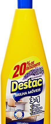 Aqui estão algumas opções de texto ALT para a imagem, com diferentes níveis de detalhe: **Opção 1 (Simples e direta):** `Brilha Móveis Lavanda` **Opção 2 (Um pouco mais descritiva):** `Frasco de Brilha Móveis Lavanda` **Opção 3 (Com o nome da marca):** `Destac Brilha Móveis Lavanda` **Opção 4 (Mais detalhada, mas ainda concisa):** `Destac Brilha Móveis Lavanda, fragrância de lavanda.` **Qual escolher?** A melhor opção depende do contexto da imagem e do que você quer destacar. Se a marca e o aroma de lavanda são importantes, a Opção 4 é a melhor. Se o foco é simplesmente identificar o produto, a Opção 1 ou 2 são suficientes.