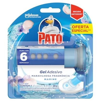 Aqui estão algumas opções de texto ALT para a imagem, utilizando "Pato Gel Adesivo", com diferentes níveis de detalhe: **Opção 1 (Mais simples):** `Pato Gel Adesivo Marine para limpeza e perfume do vaso sanitário.` **Opção 2 (Um pouco mais descritiva):** `Pato Gel Adesivo Marine, um desodorizador em gel adesivo para vaso sanitário, com aplicador e discos.` **Opção 3 (Focando nos benefícios):** `Pato Gel Adesivo Marine: vaso sanitário limpo, perfumado e higienizado com 6 discos de gel.` **Opção 4 (Incluindo a marca):** `Produto Pato: Gel Adesivo Marine para manter o vaso sanitário limpo e perfumado por mais tempo.` **Qual escolher?** * Se o contexto da imagem for muito claro (por exemplo, a imagem mostra o produto sendo aplicado), a opção 1 é suficiente. * Se a imagem precisar explicar melhor o que é o produto, a opção 2 ou 3 são melhores. * Se a marca for importante, use a opção 4. **Dica:** O texto ALT deve ser conciso e informativo, descrevendo o que é importante na imagem para quem não pode vê-la.