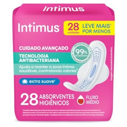 Aqui estão algumas opções de texto ALT para a imagem do produto "Intimus Absorvente Antibacteriana Com Abas - 28 Unidades", utilizando "Intimus Antibac": **Opções Curtas e Descritivas:** * "Intimus Antibac: Absorventes com abas." * "Intimus Antibac: Pacote de 28 absorventes." * "Intimus Antibac: Proteção antibacteriana." **Opções Mais Detalhadas:** * "Intimus Antibac: Embalagem de absorventes femininos com abas, contendo 28 unidades. Proteção antibacteriana para o seu dia a dia." * "Imagem da embalagem de Intimus Antibac, absorventes com abas para proteção antibacteriana. Contém 28 unidades." **Opção Focada no Benefício:** * "Intimus Antibac: Sinta-se protegida com a proteção antibacteriana dos absorventes Intimus." **A Escolha Ideal Depende do Contexto:** * Se o site tiver pouco espaço, opte pelas opções mais curtas. * Se o objetivo é fornecer o máximo de informação possível, use as opções mais detalhadas. * Se a imagem estiver ligada a uma promoção, destaque o benefício principal. **Dica:** Priorize a descrição do conteúdo visual da imagem (embalagem de absorventes) e complemente com a informação relevante (proteção antibacteriana, quantidade).