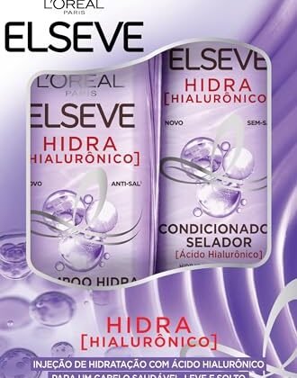 Aqui estão algumas opções de texto ALT para a imagem, utilizando "Hidra Hialurônico", com diferentes níveis de detalhe: **Opção 1 (Simples e direta):** `Kit L'Oréal Paris Elseve Hidra Hialurônico Shampoo e Condicionador` **Opção 2 (Um pouco mais descritiva):** `Shampoo e Condicionador L'Oréal Paris Elseve Hidra Hialurônico para hidratação capilar.` **Opção 3 (Focando no benefício principal):** `L'Oréal Paris Elseve Hidra Hialurônico: Shampoo e Condicionador para cabelos intensamente hidratados e preenchidos.` **Opção 4 (Se houver destaque visual na imagem, adicione):** `Kit L'Oréal Paris Elseve Hidra Hialurônico: Shampoo e Condicionador em embalagens azuis e brancas, com destaque para o logo Elseve.` **Qual escolher?** * Se o contexto da imagem já deixa claro que é um produto para cabelo, a **Opção 1** pode ser suficiente. * Se você precisa enfatizar o benefício de hidratação, a **Opção 3** é uma boa escolha. * Se a imagem tiver um apelo visual específico (como a cor das embalagens), a **Opção 4** pode ser útil. A escolha final dependerá do contexto da imagem e do que você deseja enfatizar.