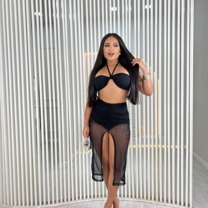 CONJUNTO SEREIA EM TULE COM SHORT E CROPPED COM BOJO – Imagem 1 [nsid:748603288]