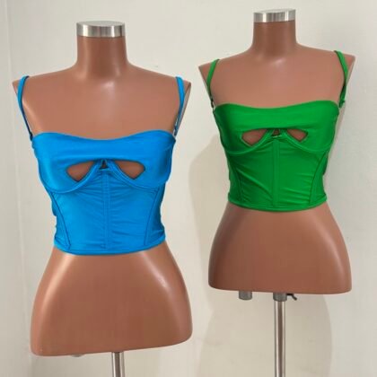 CORSELET ANGEL EM MALHA PRADA COM ARO DE SUSTENTAÇÃO, REGULAGEM NA ALÇA E TRANÇADO ATRÁS – Imagem 1 [nsid:828792258]