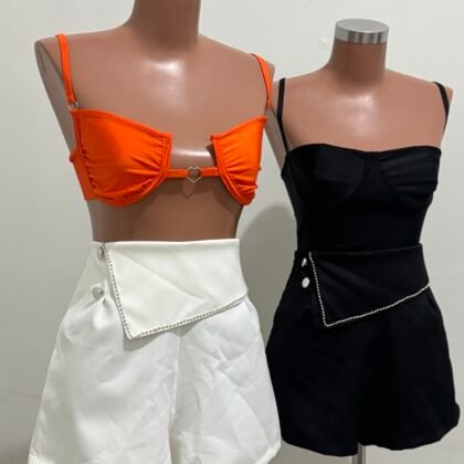 SHORT EM ALFAIATARIA COM STRASS COSTURADO, BOLSO E ZÍPER LATERAL – Imagem 1 [nsid:839827364]