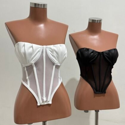 CORSELET EM TULE COM BARBATANAS E ZÍPER ATRÁS – Imagem 1 [nsid:849297267]