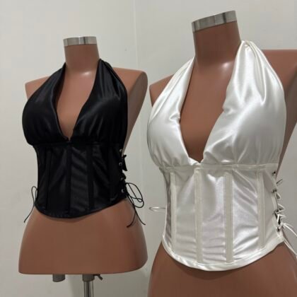 CORSELET EM MALHA PRADA COM BARBATANAS, TRANÇADO LATERAL E BOJO – Imagem 1 [nsid:853992429]