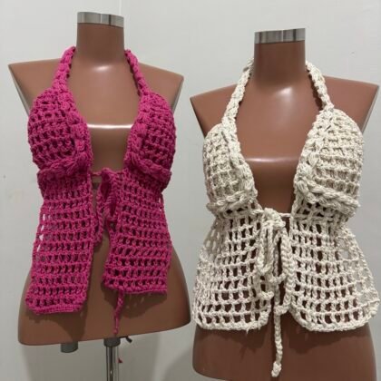 CROPPED FRENTE ÚNICA EM CROCHÊ COM REGULAGEM – Imagem 1 [nsid:853992757]