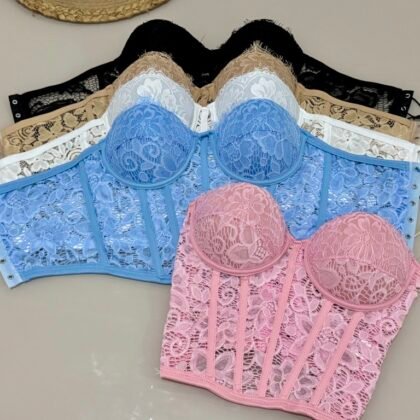 CORSELET EM RENDA COM BARBATANAS, BOJO E REGULAGEM NAS COSTAS – Imagem 1 [nsid:859087288]