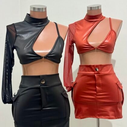 CROPPED MULA MANCA EM TULÊ COM CIRRÊ ACETINADO – Imagem 1 [nsid:859074939]