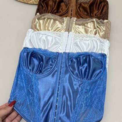 CORSELET EM RENDA COM COLCHETES, ARO DE SUSTENTAÇÃO E BARBATANAS – Imagem 1 [nsid:859078288]