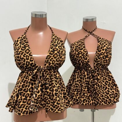 CROPPED FRENTE ÚNICA ANIMAL PRINT COM BOJO – Imagem 1 [nsid:874536658]