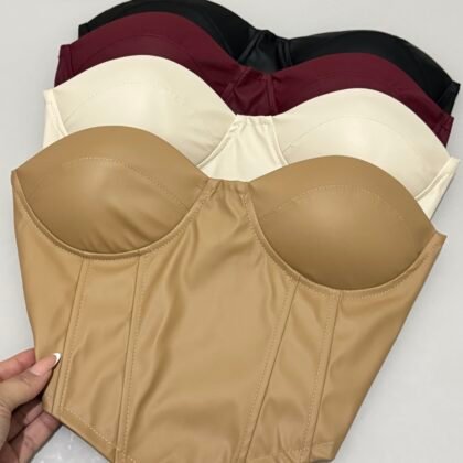 CORSELET EM COURO FAKE COM BOJO E REGULAGEM NAS COSTAS – Imagem 1 [nsid:879668081]
