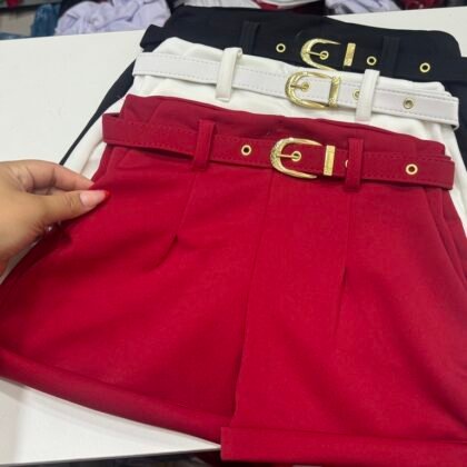 SHORT CANDY EM NEOPRENE COM CINTO DOURADO – Imagem 1 [nsid:762930218]