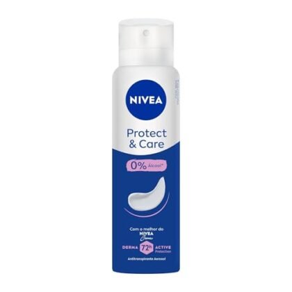 Aqui estão algumas opções de texto ALT, variando em nível de detalhe: **Opção 1 (Simples e direta):** `NIVEA Protect & Care Desodorante Aerossol` **Opção 2 (Um pouco mais descritiva):** `NIVEA Protect & Care Desodorante Aerossol 150ml` **Opção 3 (Focada no benefício):** `NIVEA Protect & Care: Proteção e cuidado para as axilas` **Opção 4 (Mais completa, se o contexto permitir):** `Imagem do desodorante aerossol NIVEA Protect & Care, promovendo proteção e cuidado para a pele das axilas.` A melhor opção dependerá do contexto da imagem e do quão detalhado você precisa ser. Geralmente, a Opção 2 ou 3 são boas escolhas.