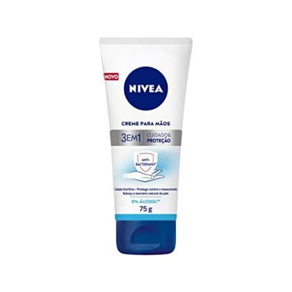 Aqui estão algumas opções de texto ALT para a imagem, utilizando "NIVEA Antibacteriano", variando em nível de detalhe: **Opção 1 (Mais simples):** `NIVEA Antibacteriano: Creme para mãos 3 em 1. Hidrata, protege e possui ação antibacteriana.` **Opção 2 (Um pouco mais descritiva):** `NIVEA Antibacteriano: Creme para mãos Ação Antibacteriana 3 em 1. Hidratação, proteção e ação antibacteriana sem álcool etílico.` **Opção 3 (Ainda mais detalhada):** `NIVEA Antibacteriano: Imagem do creme para mãos Ação Antibacteriana 3 em 1 da NIVEA. Um creme que hidrata, protege do ressecamento e possui ação antibacteriana para as mãos, sem álcool etílico.` **Qual escolher?** * Se o contexto já fornece informações sobre a NIVEA ou o tipo de produto, a **Opção 1** é suficiente. * Se você precisa dar um pouco mais de contexto, a **Opção 2** é boa. * Se a imagem é a principal forma de apresentar o produto e você quer garantir que todas as informações chave estejam acessíveis, a **Opção 3** é a melhor. Lembre-se que o texto ALT deve ser conciso e descrever o conteúdo da imagem da forma mais relevante possível para o contexto em que ela está sendo usada.